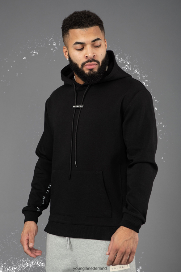 kleding nl YoungLA Heren 542 pro-tech hoodies zwart ZV0RH4784