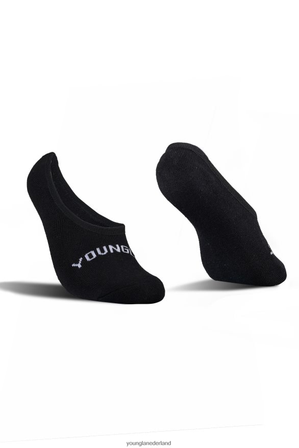 accessoire nl YoungLA Heren 711 no-show sokken, 3-pack zwart ZV0RH4992