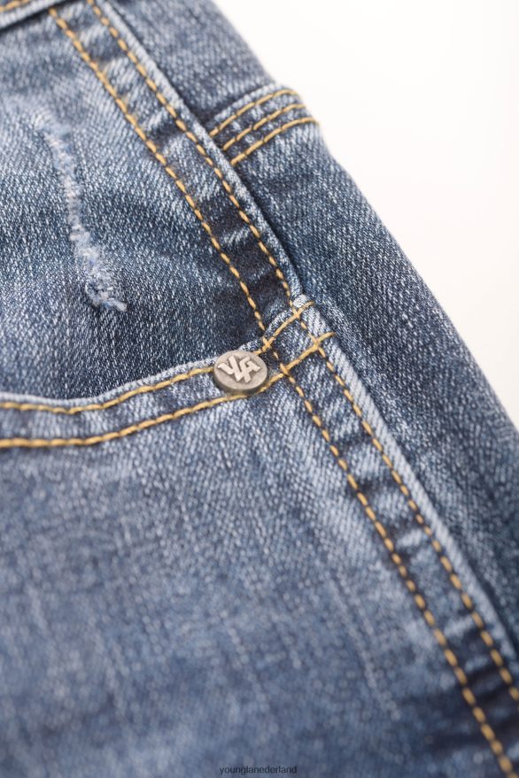 kleding nl YoungLA Heren 607 getailleerde slim-fit jeans zwarte wassing ZV0RH4746