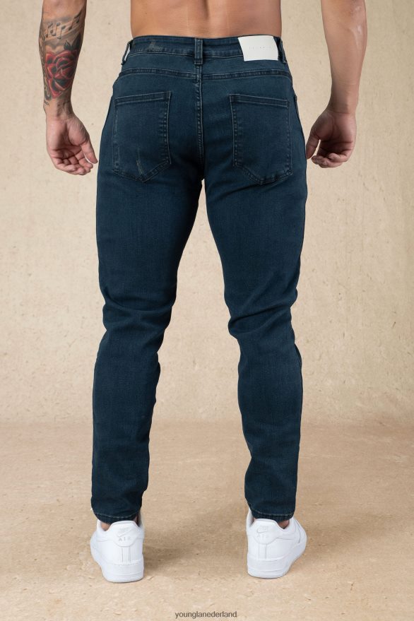 kleding nl YoungLA Heren 607 getailleerde slim-fit jeans zwarte wassing ZV0RH4746