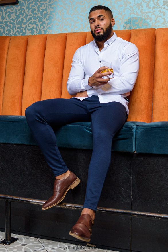 kleding nl YoungLA Heren 614 keurige geklede broek grijze plaid ZV0RH4745