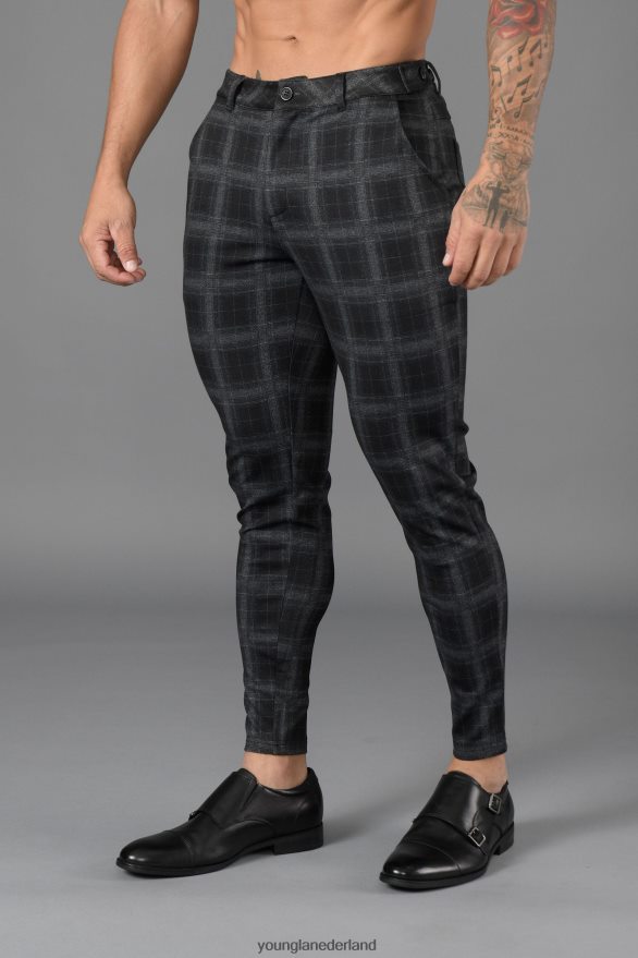 kleding nl YoungLA Heren 615 nieuwe geklede broek zwart bruin ZV0RH4749