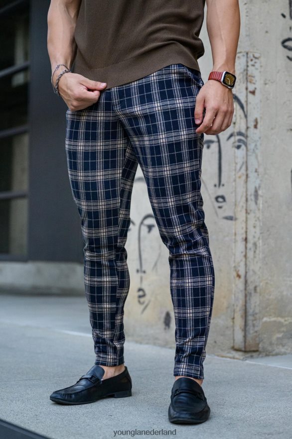 kleding nl YoungLA Heren 615 nieuwe geklede broek zwart bruin ZV0RH4749