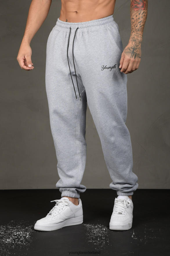 kleding nl YoungLA Heren 211 voor hem joggers grijs gemêleerd ZV0RH4860