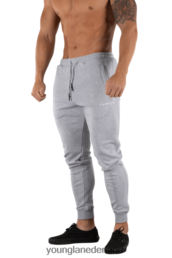 kleding nl YoungLA Heren 213 elite-joggers atletisch grijs gemêleerd ZV0RH4906