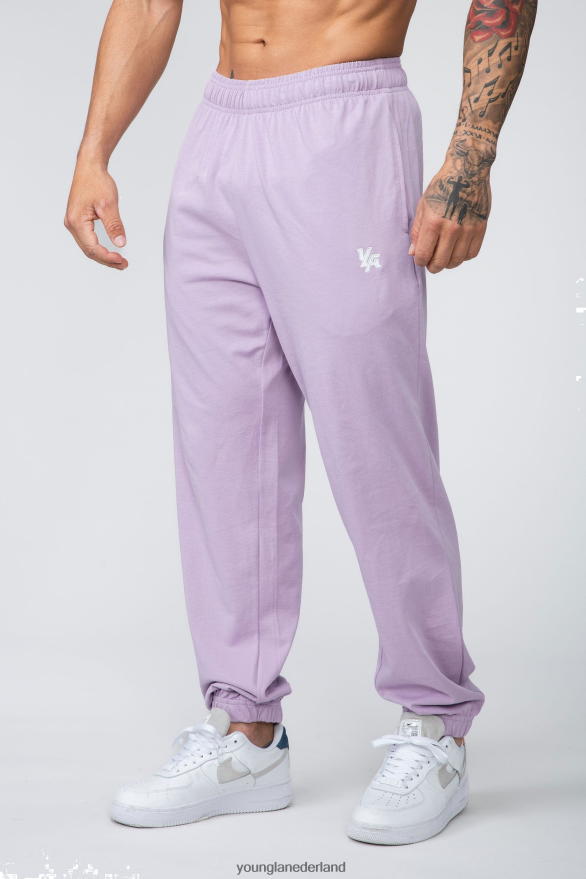 kleding nl YoungLA Heren 234 pastelkleurige joggingbroek met pumps pastel lavendel ZV0RH4879