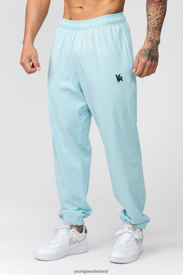 kleding nl YoungLA Heren 234 pastelkleurige joggingbroek met pumps pastelblauw ZV0RH4877