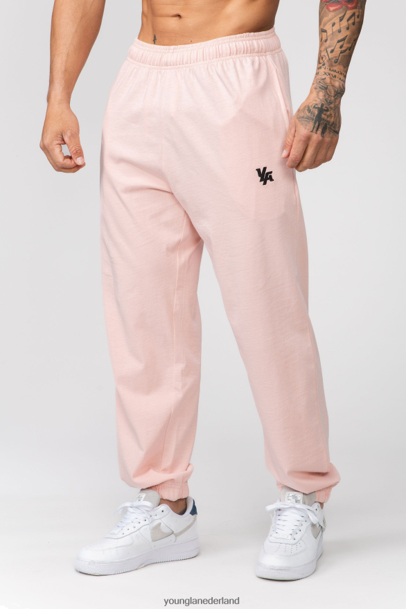 kleding nl YoungLA Heren 234 pastelkleurige joggingbroek met pumps pastelkleurige zalm ZV0RH4880
