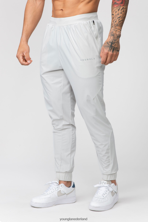 kleding nl YoungLA Heren 237 nylon trainingsjoggingbroek lichtgrijs ZV0RH4900