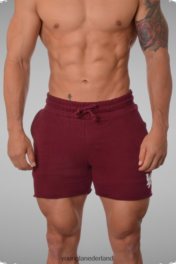 kleding nl YoungLA Heren 102 bodybuilding short van French Terry bordeaux ZV0RH4645