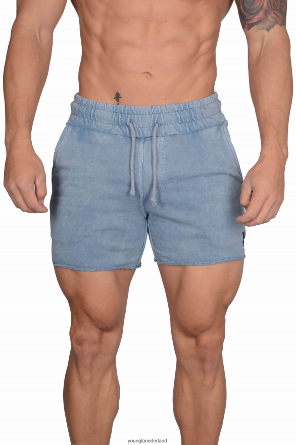 kleding nl YoungLA Heren 102 bodybuilding short van French Terry hemelsblauw gewassen ZV0RH4656