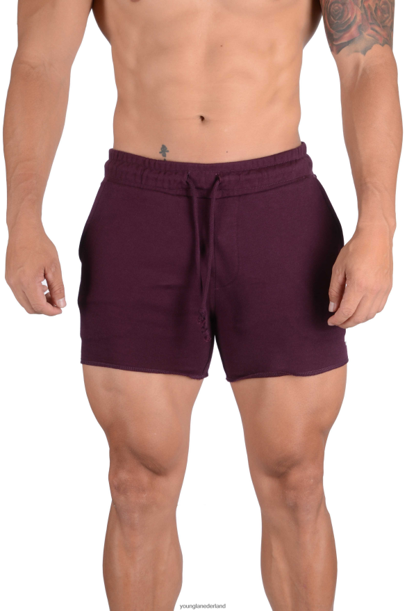 kleding nl YoungLA Heren 102 bodybuilding short van French Terry paars ZV0RH4653