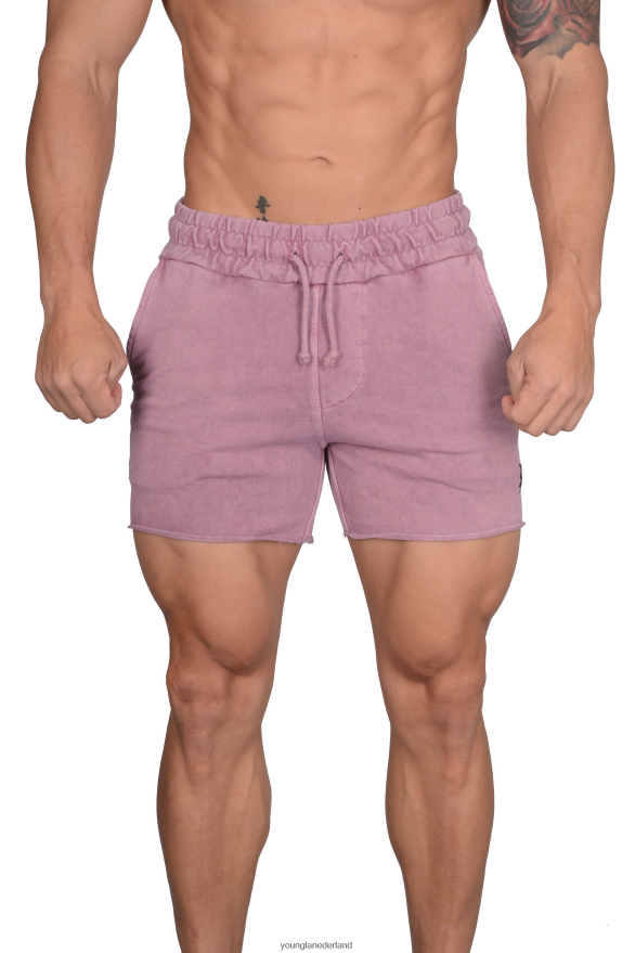 kleding nl YoungLA Heren 102 bodybuilding short van French Terry roze gewassen ZV0RH4655