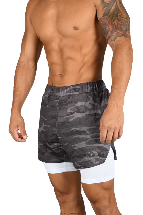 kleding nl YoungLA Heren 105 compressieshorts 2.0 grijze camouflage/wit ZV0RH4562