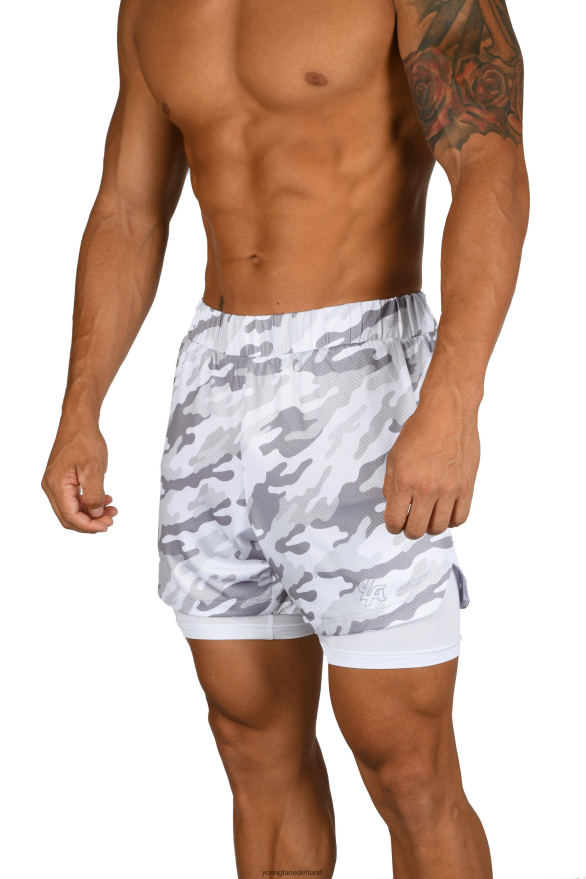 kleding nl YoungLA Heren 105 compressieshorts 2.0 witte camouflage/wit ZV0RH4564