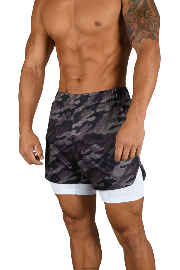 kleding nl YoungLA Heren 105 compressieshorts 2.0 zwarte camouflage/wit ZV0RH4563