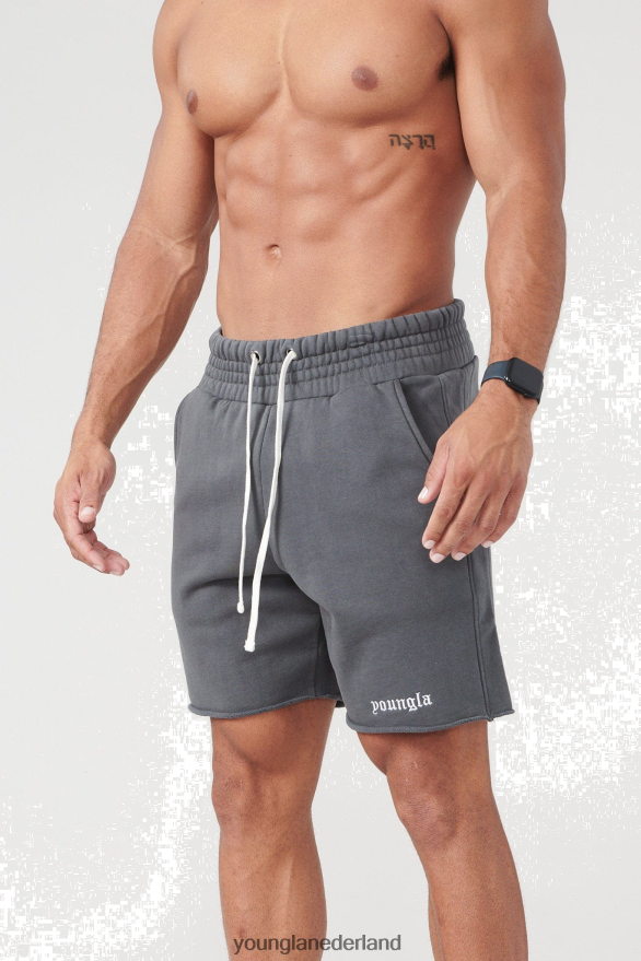 kleding nl YoungLA Heren 110 San Diego badstof korte broek nardo grijze wassing ZV0RH4540