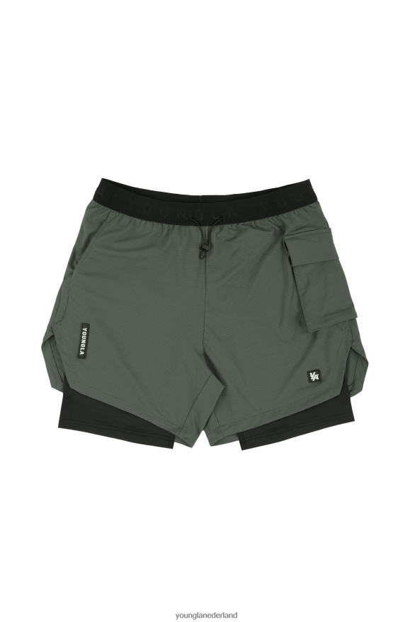 kleding nl YoungLA Heren 121 prestatielijn compressieshorts Bos Groen ZV0RH4636