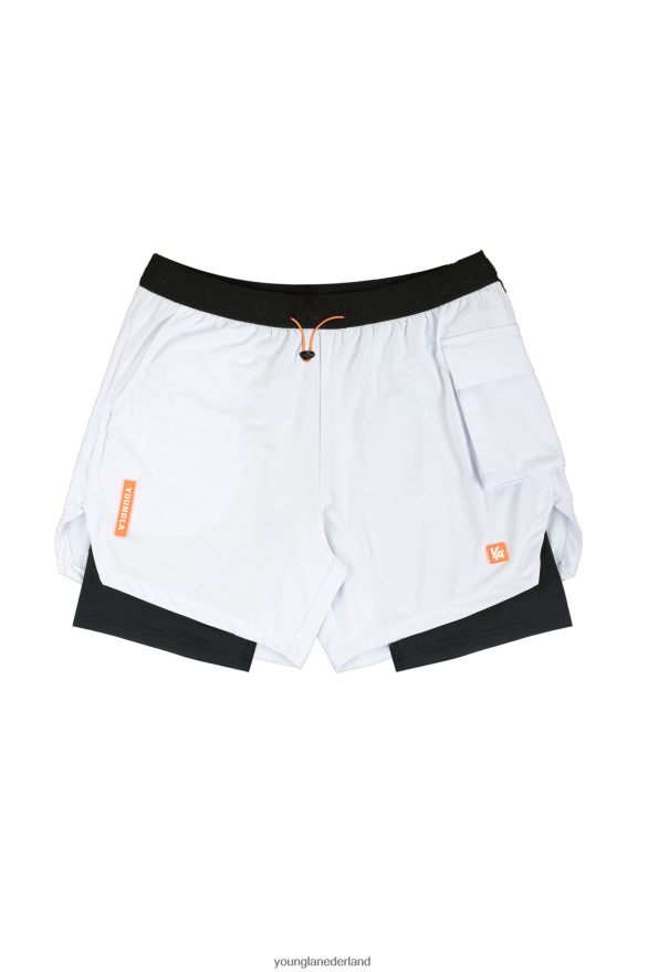 kleding nl YoungLA Heren 121 prestatielijn compressieshorts wit ZV0RH4634