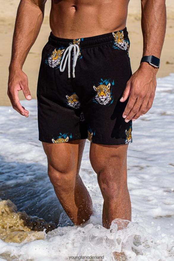 kleding nl YoungLA Heren 128 abstracte zwemshort \'22 tropische cheetah ZV0RH4711