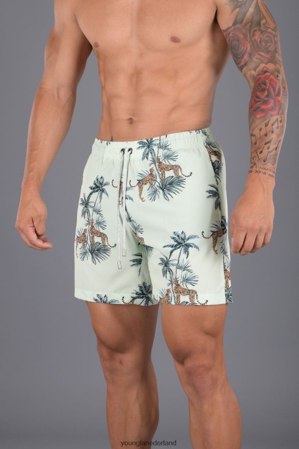 kleding nl YoungLA Heren 128 abstracte zwemshort \'22 tropische cheetah ZV0RH4711