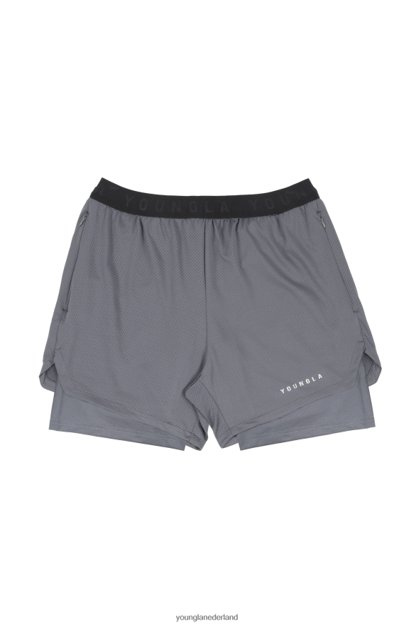 kleding nl YoungLA Heren 129 trilogie compressieshorts donker grijs ZV0RH4535