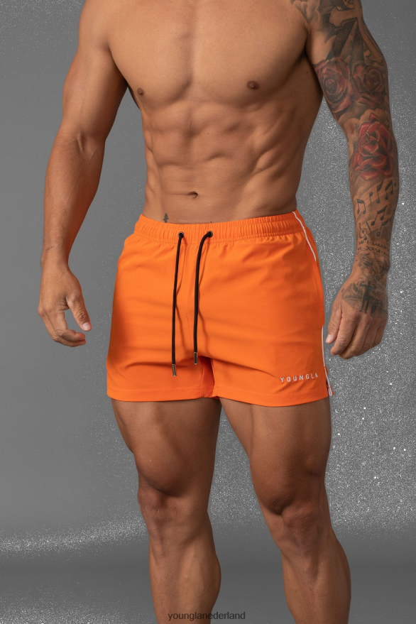 kleding nl YoungLA Heren 143 korte korte zwemshorts oranje ZV0RH4664