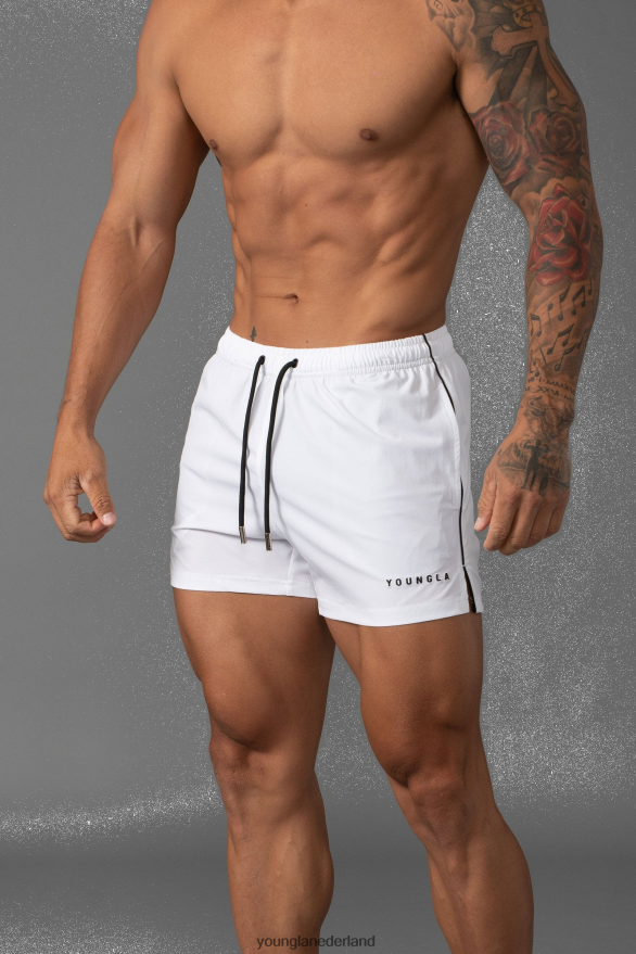 kleding nl YoungLA Heren 143 korte korte zwemshorts wit ZV0RH4669