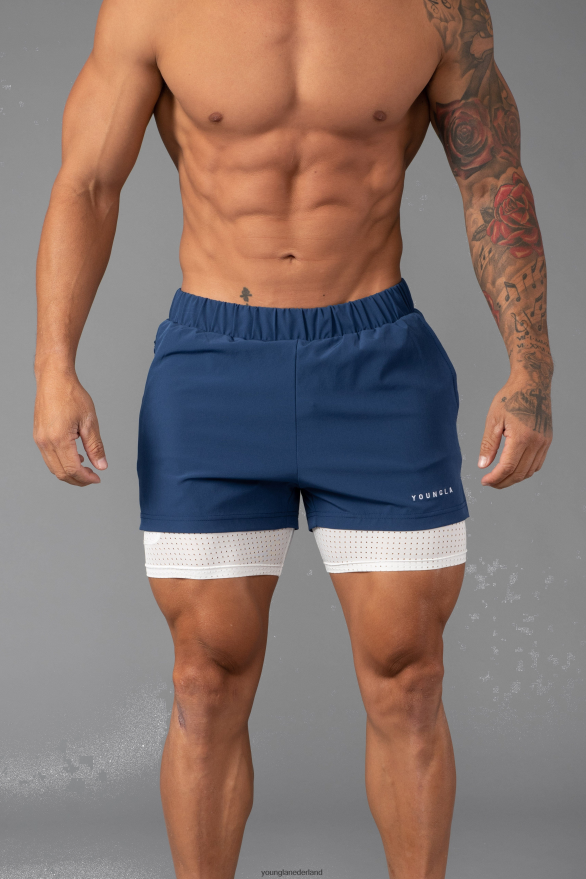 kleding nl YoungLA Heren 144 compressieshorts met pieksnelheid marine ZV0RH4677