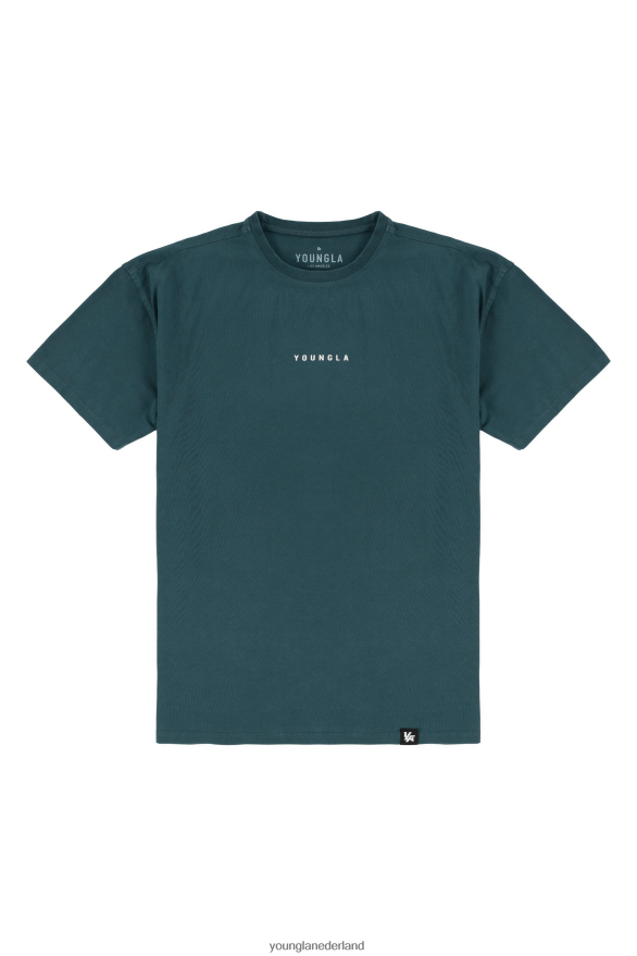 kleding nl YoungLA Heren 401 essentiële jack-T-shirts blauwgroen wassing ZV0RH4139