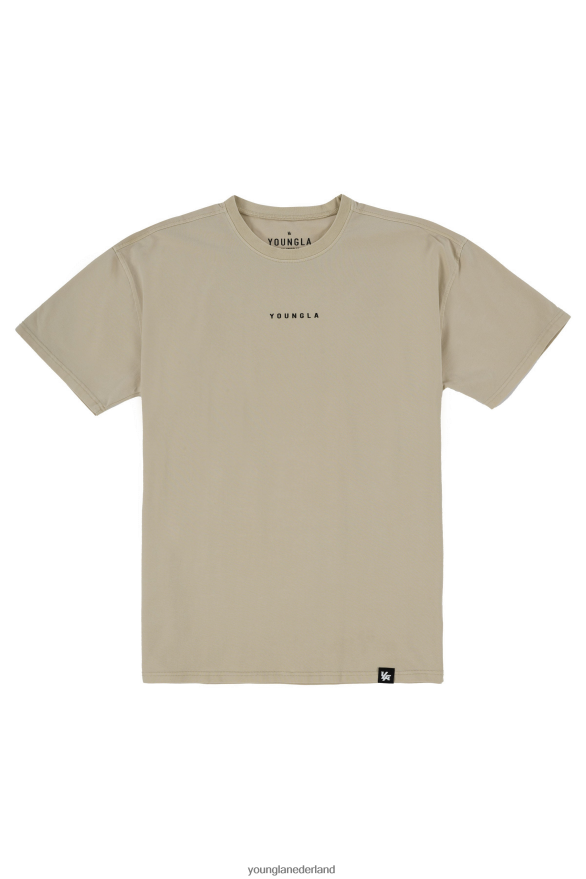 kleding nl YoungLA Heren 401 essentiële jack-T-shirts zand wassen ZV0RH4138