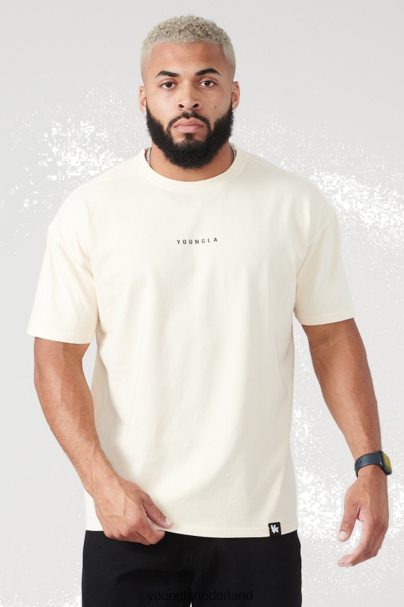 kleding nl YoungLA Heren 401 essentiële jack-T-shirts zomer 23\' gebroken wit ZV0RH4204