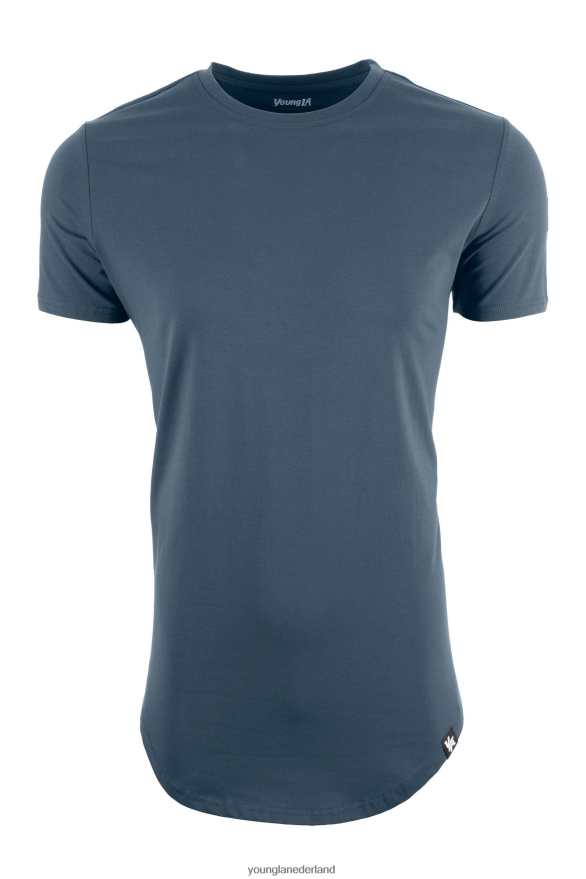 kleding nl YoungLA Heren 402 perfect T-shirt - mantelbodem diep blauwgroen ZV0RH4334