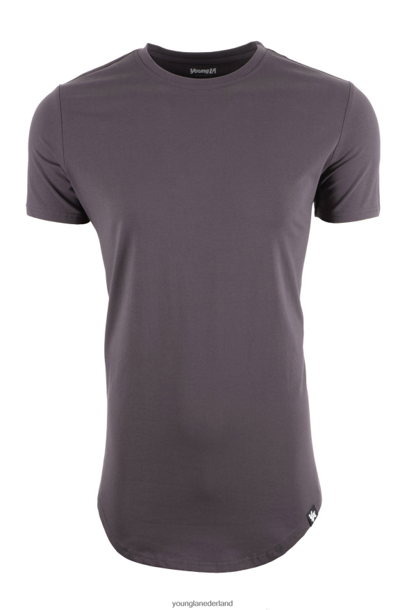 kleding nl YoungLA Heren 402 perfect T-shirt - mantelbodem donker grijs ZV0RH4326