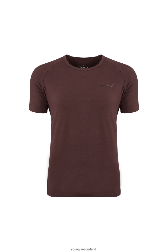 kleding nl YoungLA Heren 422 getailleerd delt-T-stuk bruin ZV0RH4382