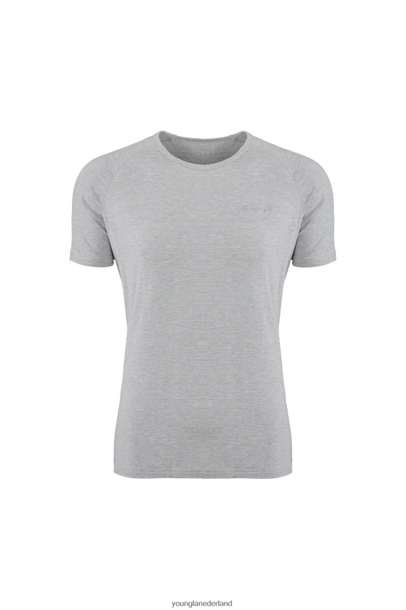 kleding nl YoungLA Heren 422 getailleerd delt-T-stuk grijs gemêleerd ZV0RH4383