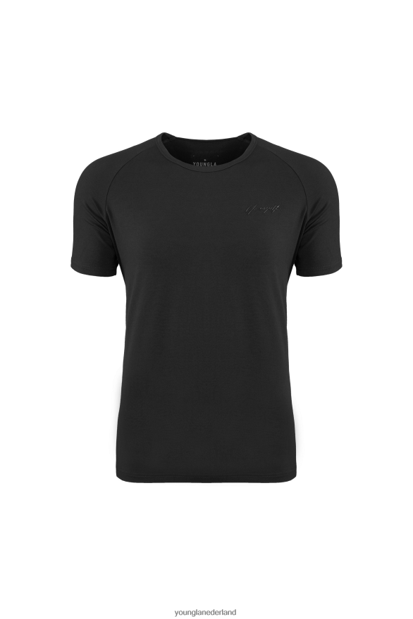 kleding nl YoungLA Heren 422 getailleerd delt-T-stuk zwart ZV0RH4381