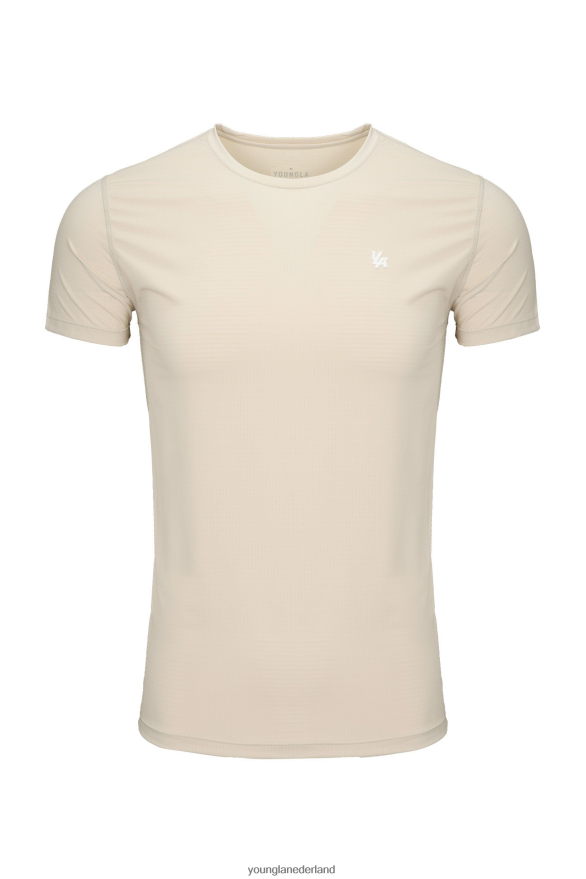 kleding nl YoungLA Heren 423 zephyr compressie korte mouw beige ZV0RH4142