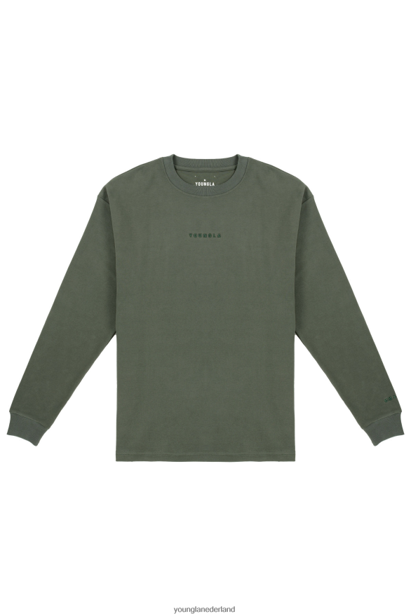 kleding nl YoungLA Heren 450 lange mouwen van wolkenschuim Bos Groen ZV0RH4412