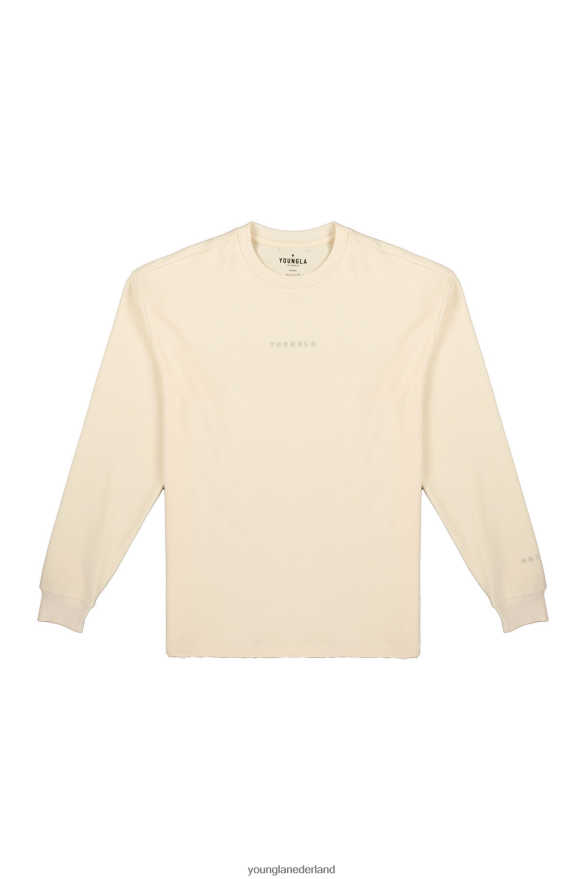 kleding nl YoungLA Heren 450 lange mouwen van wolkenschuim gebroken wit ZV0RH4414