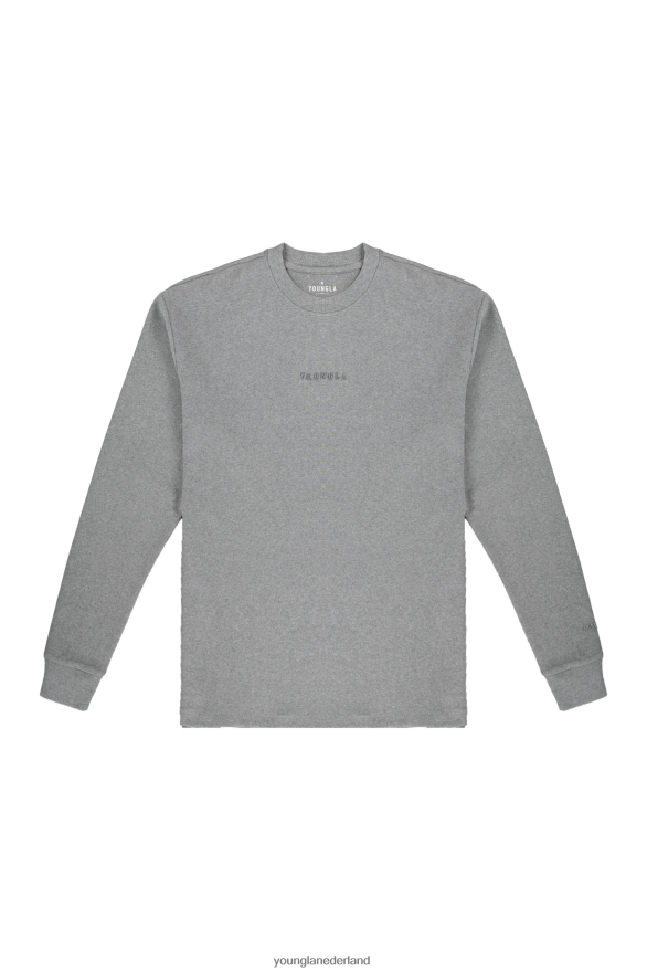 kleding nl YoungLA Heren 450 lange mouwen van wolkenschuim grijze heide ZV0RH4415