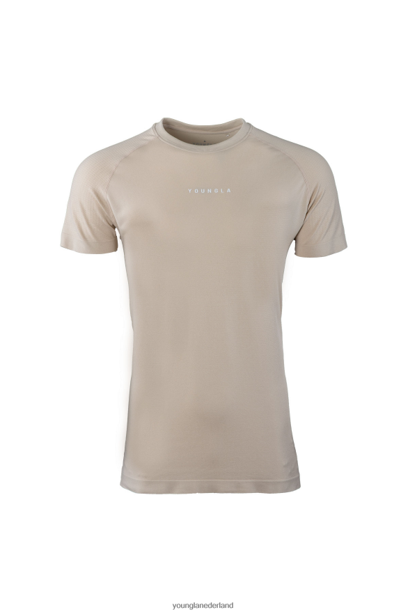 kleding nl YoungLA Heren 454 nieuwe generatie compressie-T-shirt beige ZV0RH4376