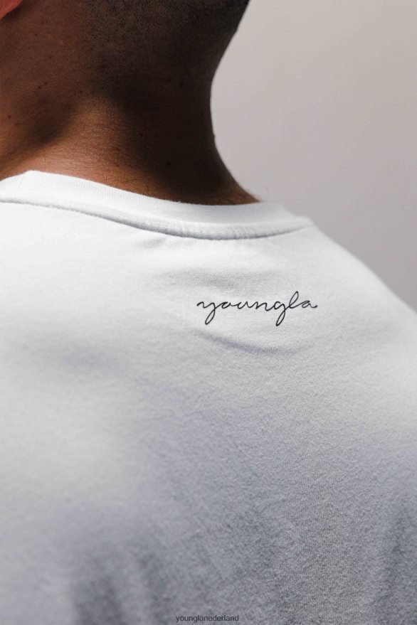 kleding nl YoungLA Heren 464 skyline supergrote T-shirts hemelsblauwe wassing ZV0RH4279