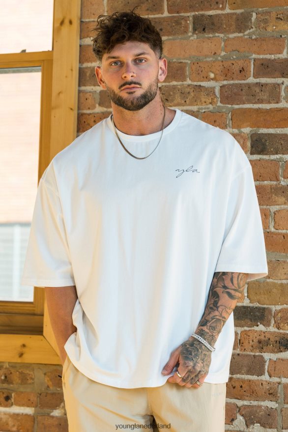 kleding nl YoungLA Heren 464 skyline supergrote T-shirts witte was ZV0RH4281