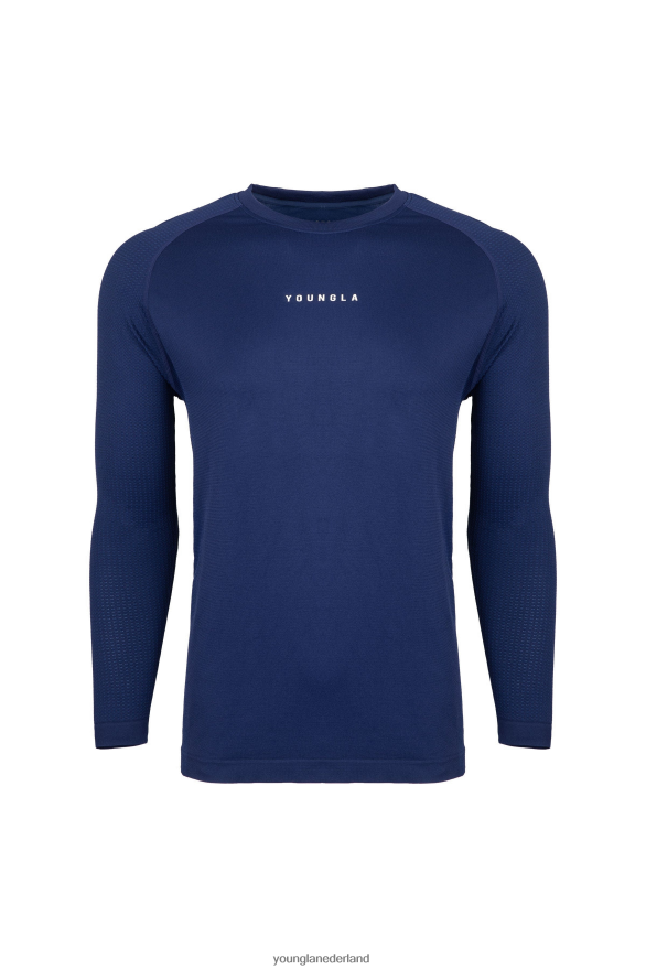 kleding nl YoungLA Heren 823 compressie-longsleeves van de nieuwe generatie baken blauw ZV0RH4358