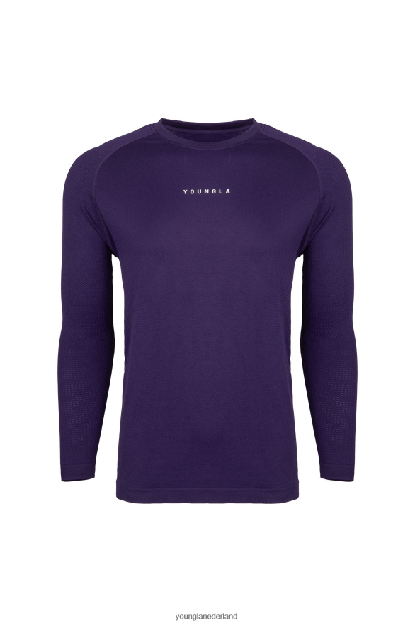 kleding nl YoungLA Heren 823 compressie-longsleeves van de nieuwe generatie donkerpaars ZV0RH4361