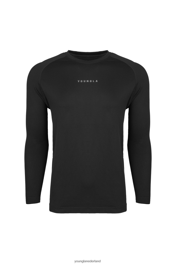 kleding nl YoungLA Heren 823 compressie-longsleeves van de nieuwe generatie zwart ZV0RH4359