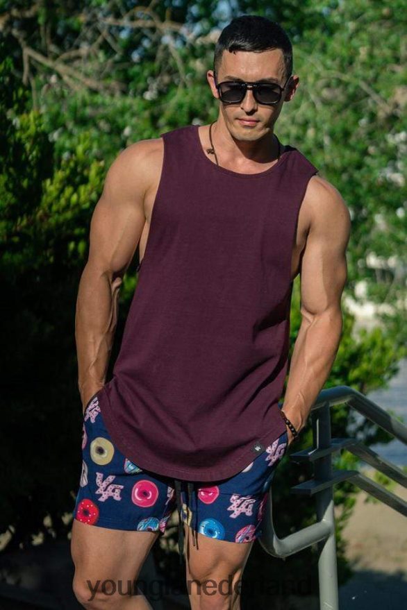 kleding nl YoungLA Heren 308 spiertanks pruim ZV0RH486