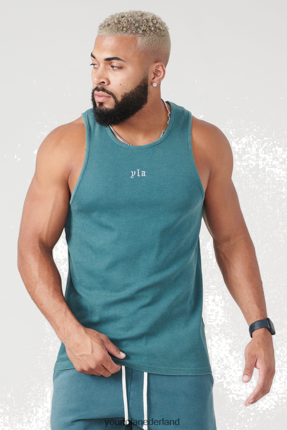 kleding nl YoungLA Heren 310 San Diego-tanks blauwgroen wassing ZV0RH446