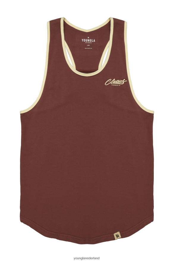 kleding nl YoungLA Heren 324 klassiekers stringertank bruin ZV0RH4111